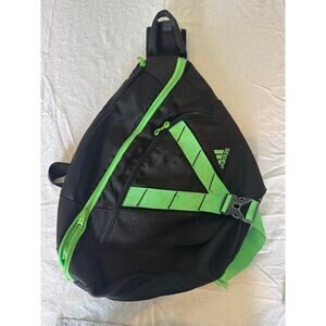 Adidas Sling Backpack Crossbody Bag Black Green Large